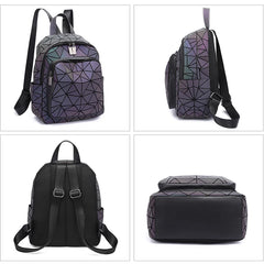 Luminous Geometric Backpack Set for Teen Girls