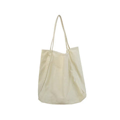 Canvas Shoulder Bag Large Tote Bag Solid Color Minimalist Style Ladies Handbag