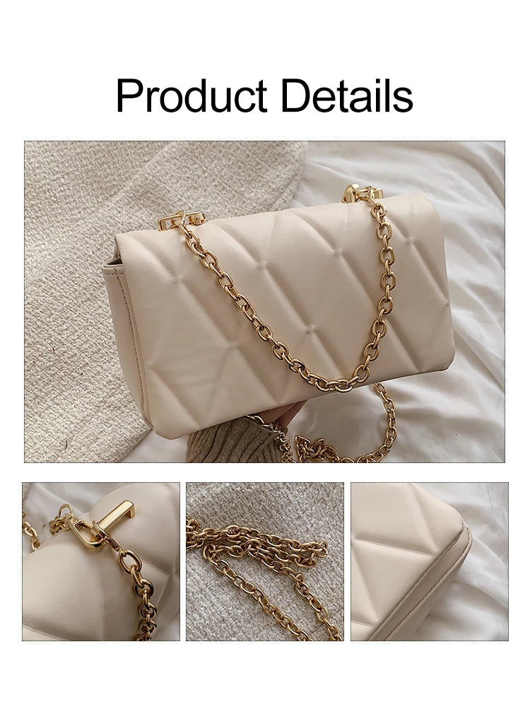 Women's Plaid Messenger Bag Small Handbag Casual Chain CrossBody