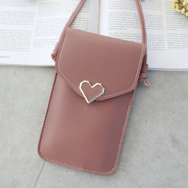 Heart-shaped Transparent Touch Screen Mobile Phone Bag