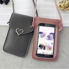 Heart-shaped Transparent Touch Screen Mobile Phone Bag
