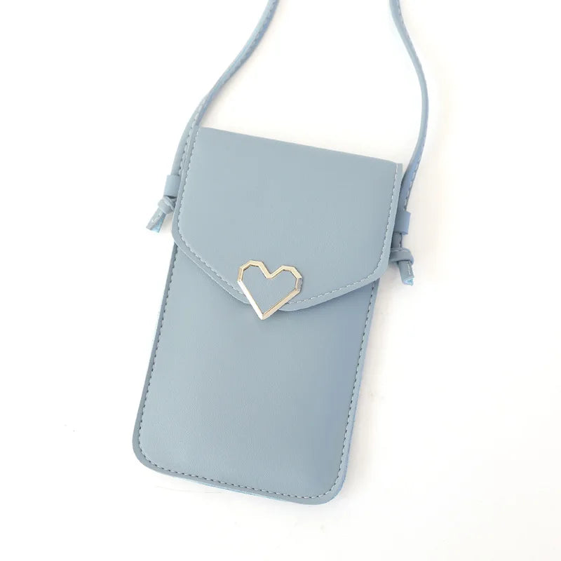 Heart-shaped Transparent Touch Screen Mobile Phone Bag