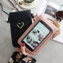 Heart-shaped Transparent Touch Screen Mobile Phone Bag