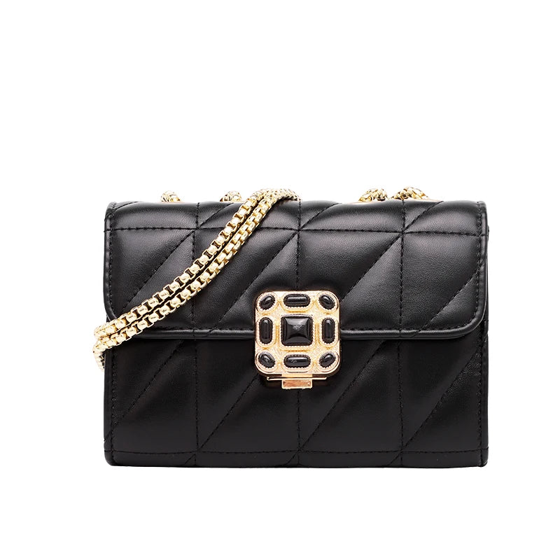 Diamond Flap Quilted Chain Handbag Women Bag Pu Leather Messenger Bag