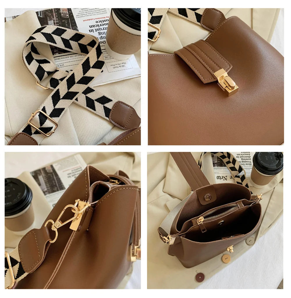 Shoulder Bag Women Handbag Bucket Bags Leather Women Crossbody Bag