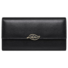 Lychee Pattern Leather Wallet for Women Long Leaf Wallet