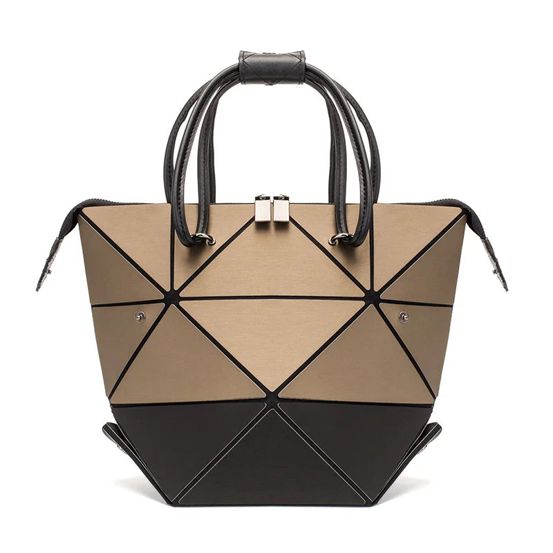 Matte Colorblock Bags Women Geometry Handbag Casual Luminous Shoulder Bag