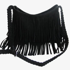 Matte Frosted Velvet Tassel Shoulder Bag