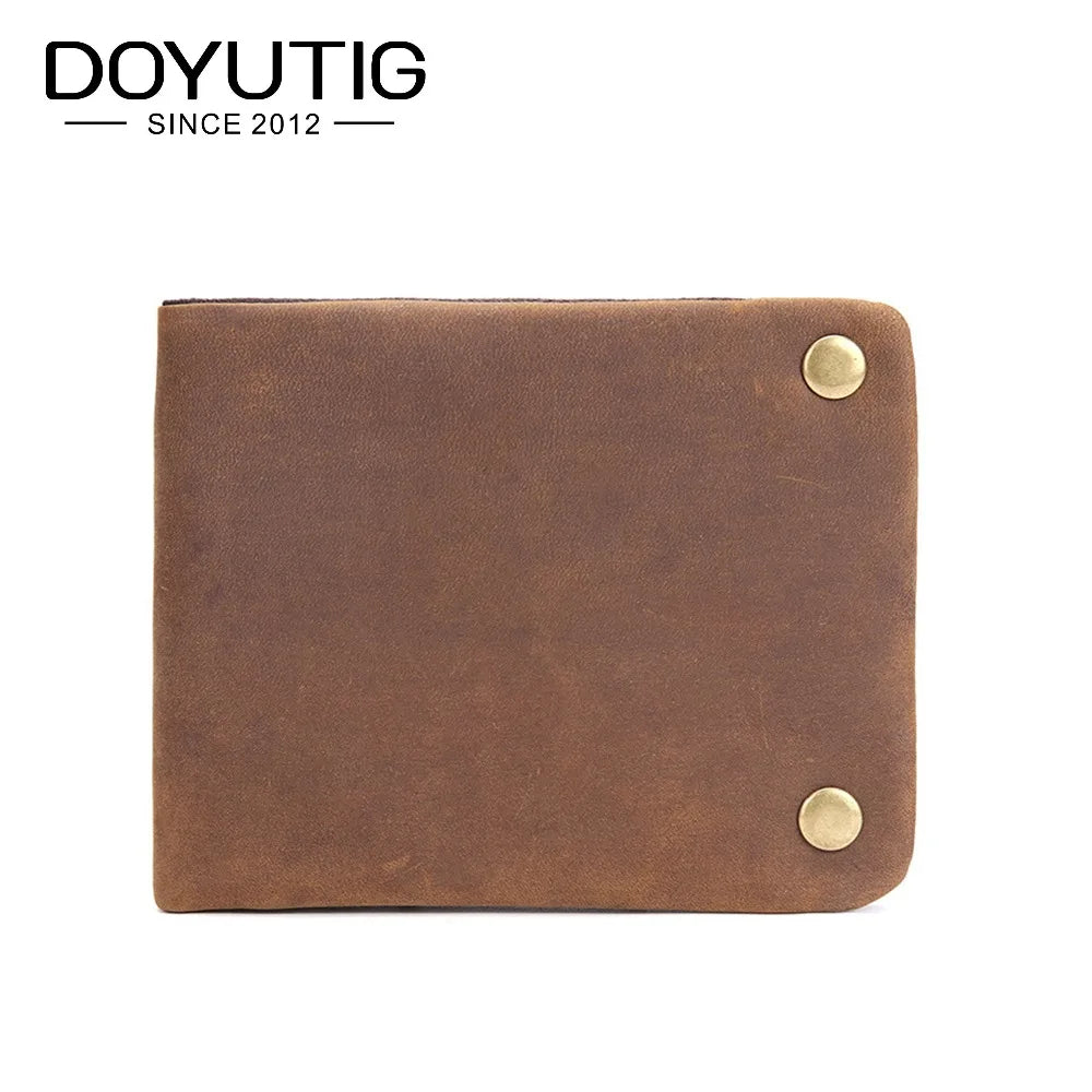 Men Cowhide Wallet Crazy Horse Leather Vintage Casual Man Wallet