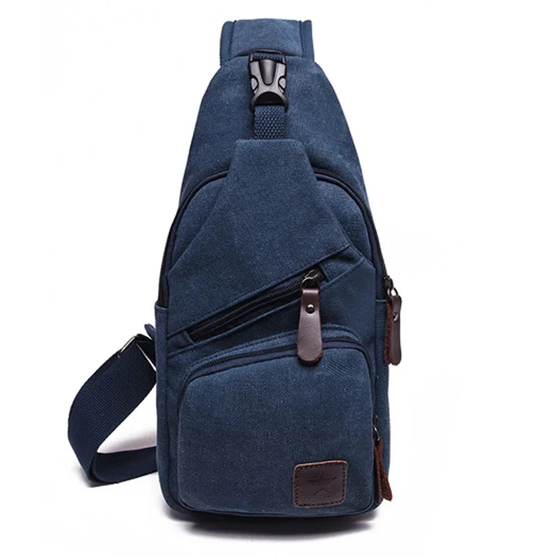 Canvas Crossbody Bag Vintage Small Shoulder Messenger Famous Travel Chest Bag