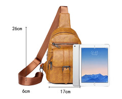 Men Women Vintage High Leather Waist Bag Crossbody Shoulder Bags