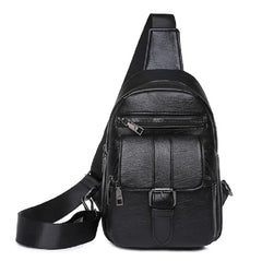 Men Women Vintage High Leather Waist Bag Crossbody Shoulder Bags