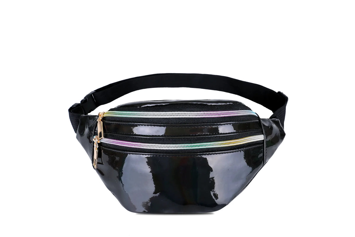 Men Women Laser Waist Pack Bright Chest Bag Multi-function Shoulder Crossbody Ba