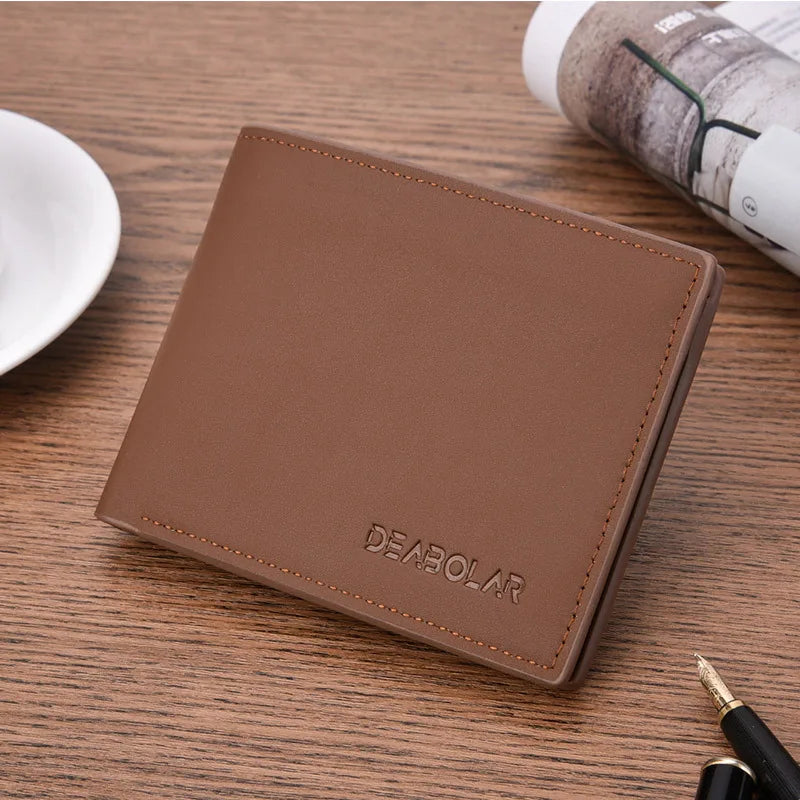Men's Smooth Leather Wallet Multi-function Short Wallet