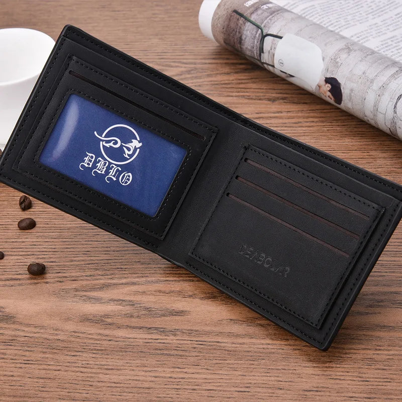 Men's Smooth Leather Wallet Multi-function Short Wallet