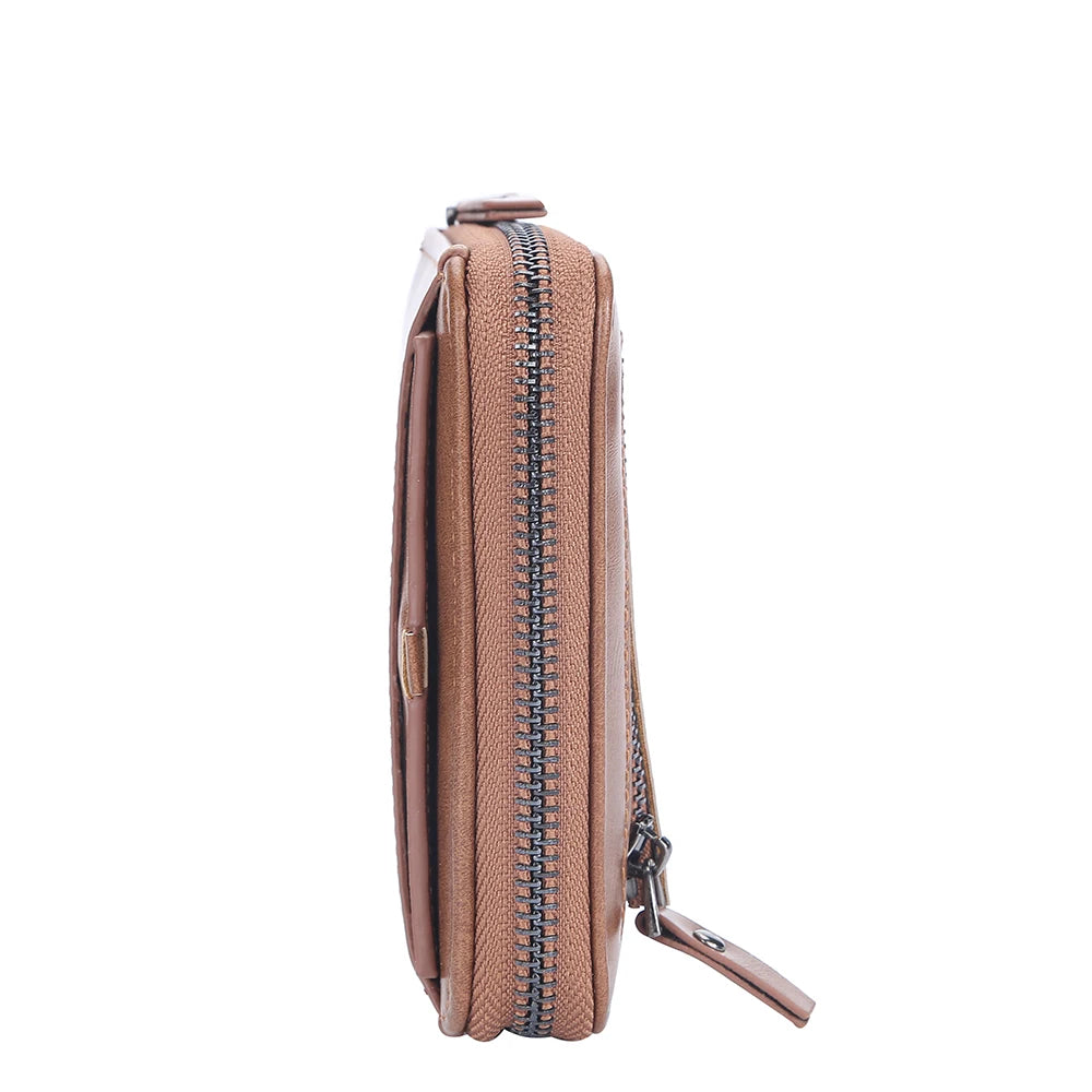 Men's Leather Short Purse Zipper Clutch Solid Porte Feuille Hommes