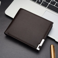 Men's Retro Leather Wallet Short Business Vertical Wallet