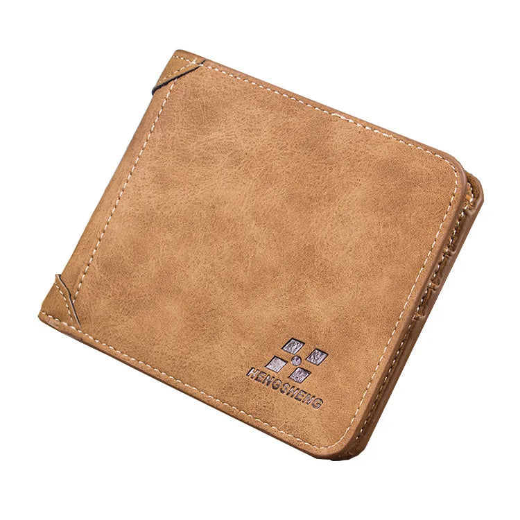 Men's Frosted Leather Vertical Wallet