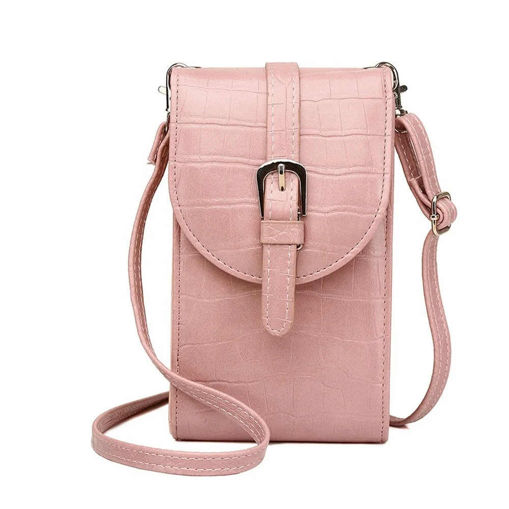 Crocodile Pattern Shoulder Bag Belt Buckle Small Square Bag for Women