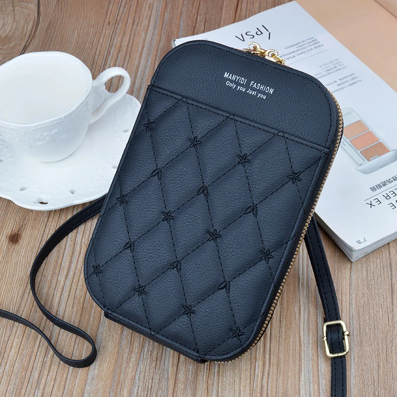 Mini Small Satchel Rhombus Diagonal Compact Zipper Wallet Female