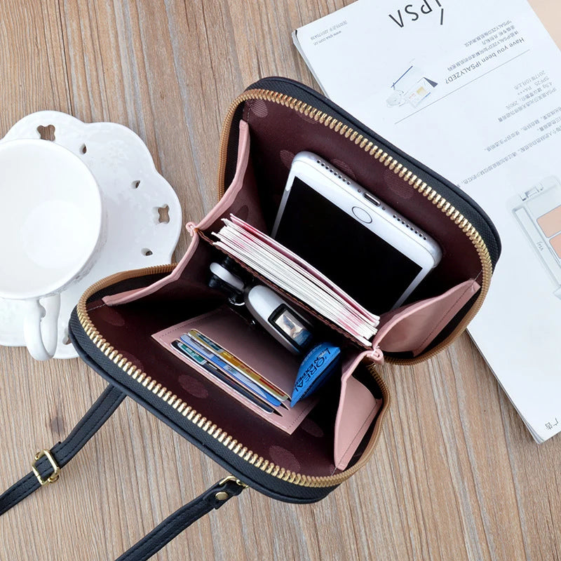 Mini Small Satchel Rhombus Diagonal Compact Zipper Wallet Female