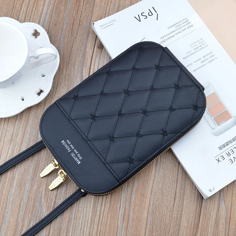 Mini Small Satchel Rhombus Diagonal Compact Zipper Wallet Female