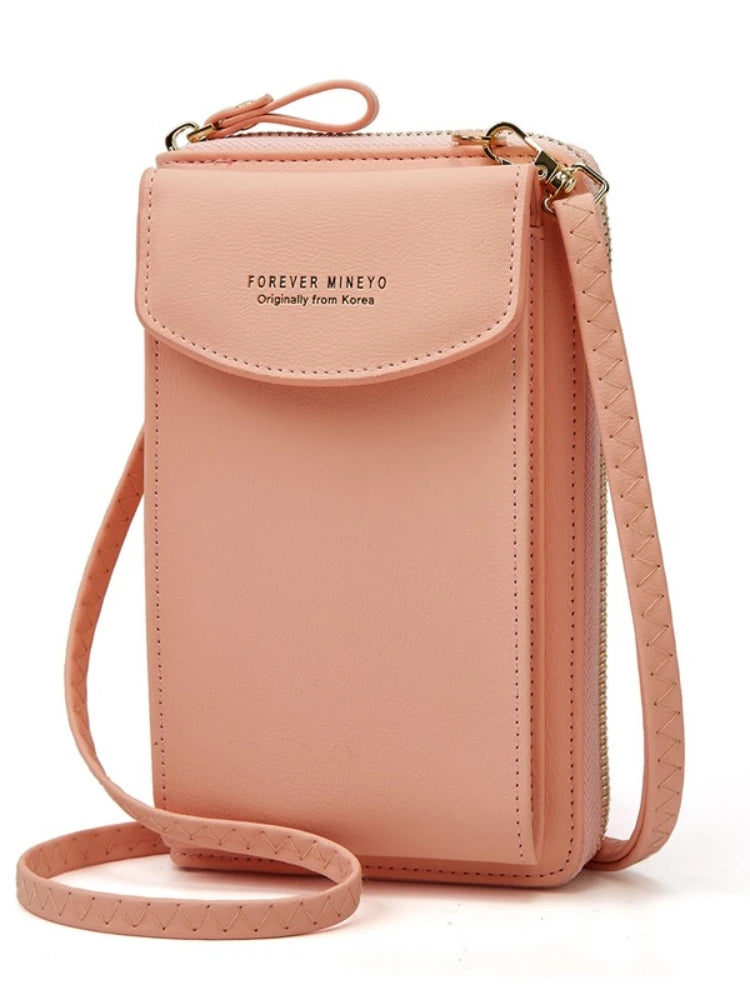 Retro Card Bag Shoulder Messenger Ladies Wallet Zipper Soft Casual Hand Bag