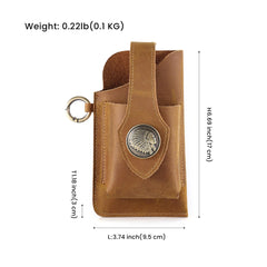 Crazy Horse Leather Man Bag Outdoor Sports Belt Waist Bag