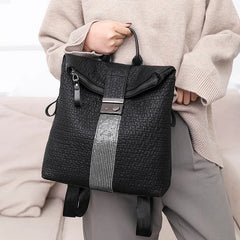 High Capacity Leather Backpack for Girls Travel Bagpack