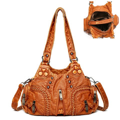 Soft Sheepskin Shoulder Bag for Women Large Capacity Tote Handbag