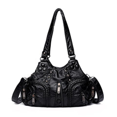 Soft Sheepskin Shoulder Bag for Women Large Capacity Tote Handbag