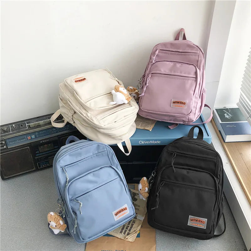 Waterproof Nylon Student Backpack School Bags for Teenage Girls