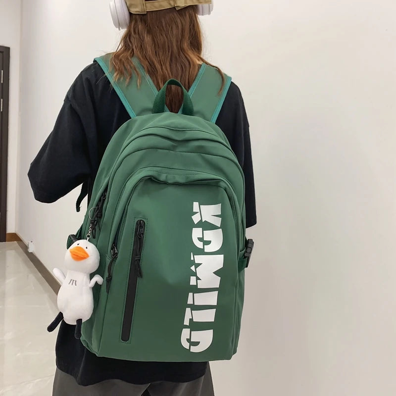 Letter Print Women Backpack Waterproof Nylon School Bag Female College Student B