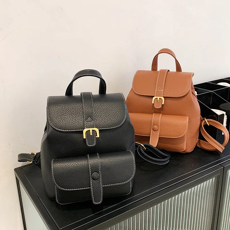 Stylish Cowhide Leather Backpack