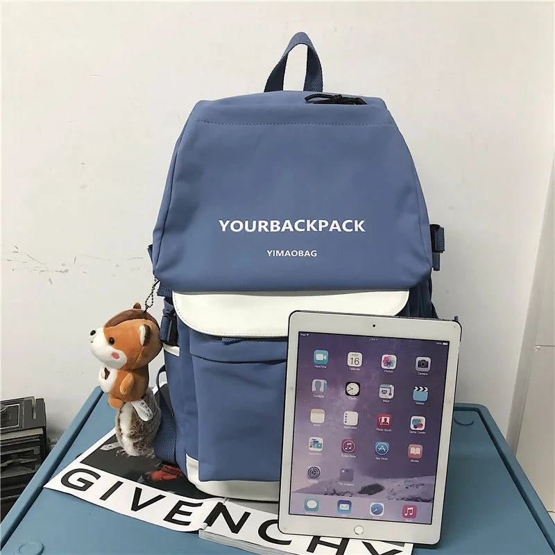 Nylon Unisex Backpack Harajuku Large Capacity Students School Bags