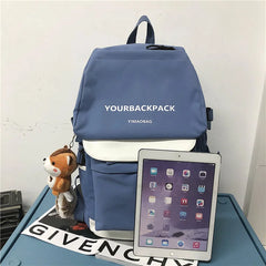 Nylon Unisex Backpack Harajuku Large Capacity Students School Bags