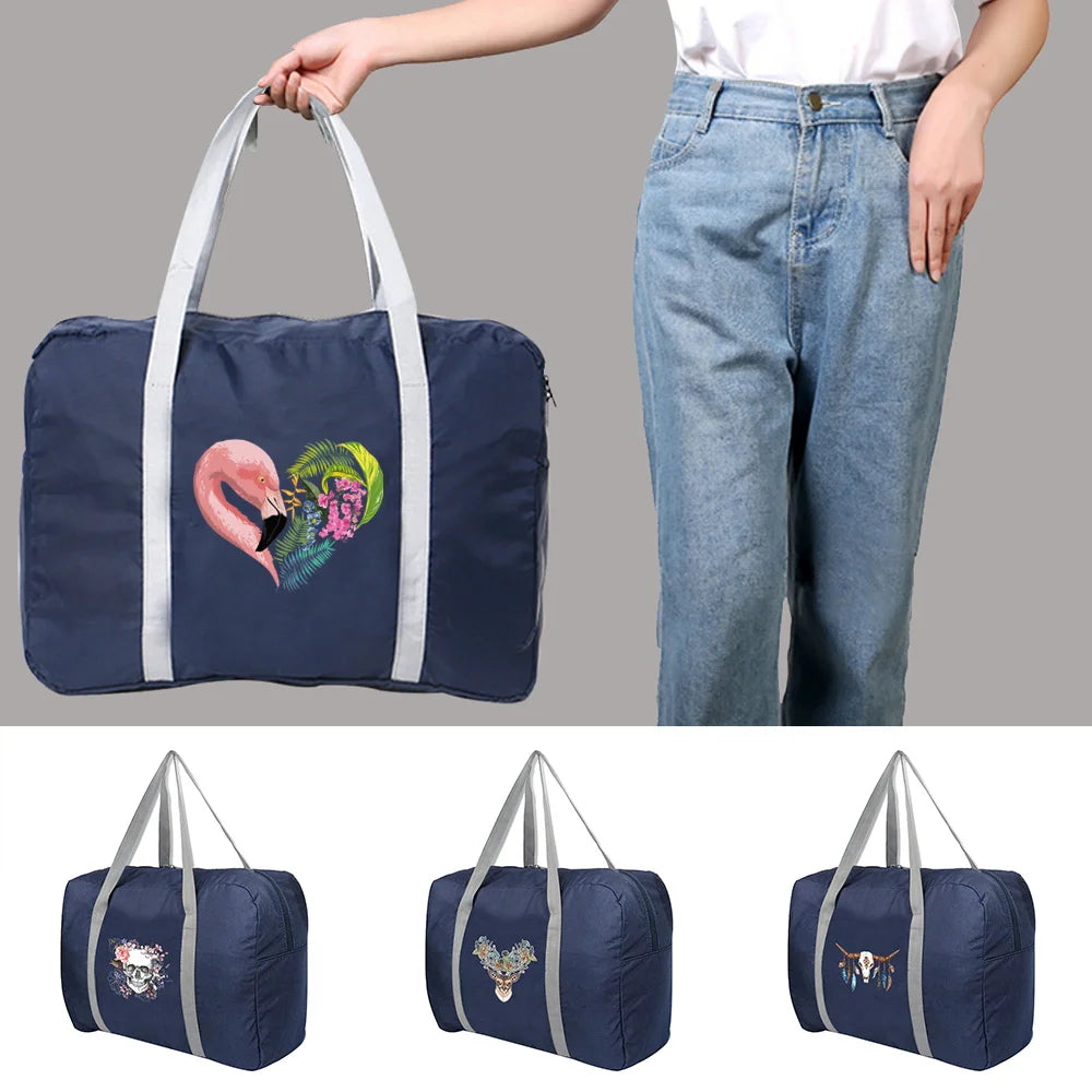 Nylon Foldable Travel Bags Large Capacity Duffle Bag Unisex Clothes Organizers