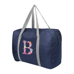 Pink Printed Foldable Travel Bag Large Capacity Duffle Unisex Clothes Organizers