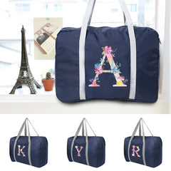 Pink Printed Foldable Travel Bag Large Capacity Duffle Unisex Clothes Organizers