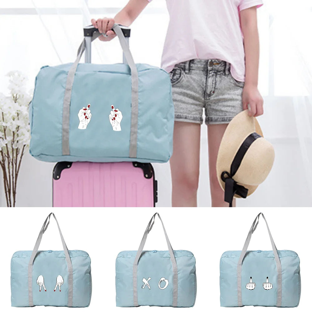 Nylon Foldable Travel Bags Women WaterProof Weekend Organizer
