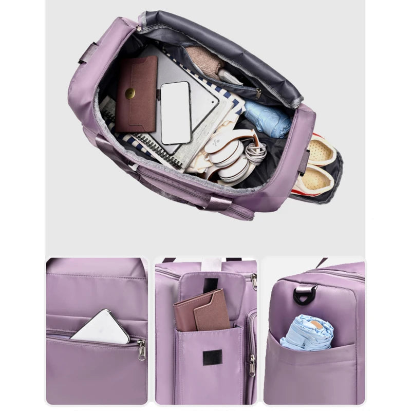 Nylon Large Capacity Travel Handbag Gym Bag Sports Shoulder Bag Weekend Handbag