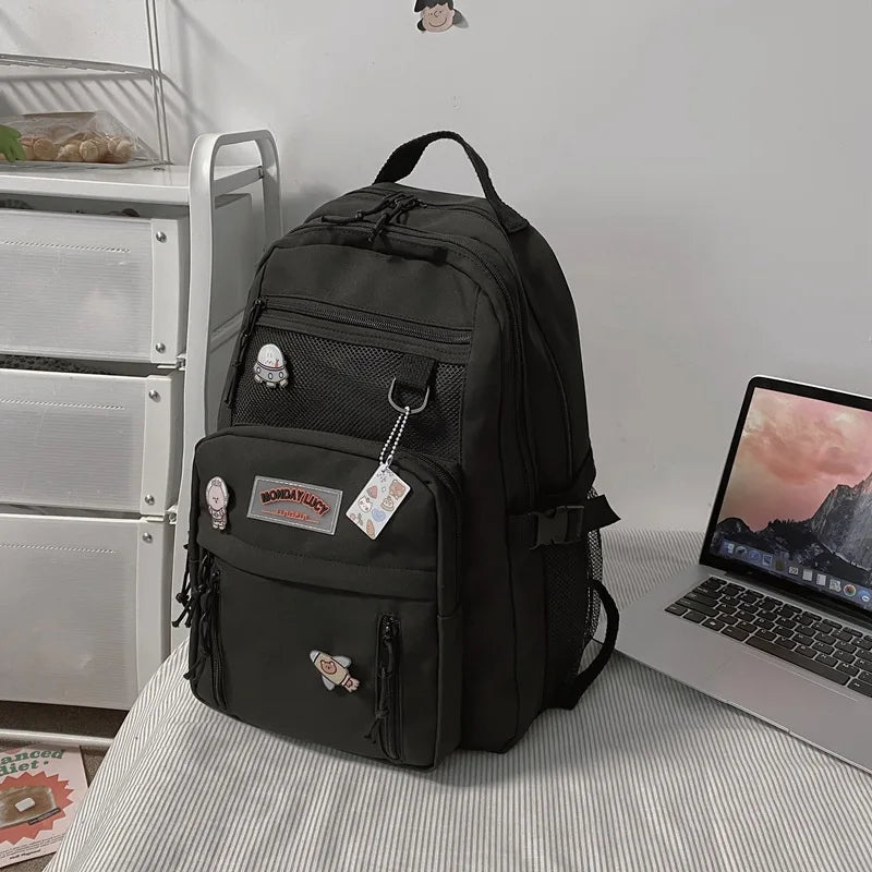 Nylon Waterproof Women School Backpacks for Teenage Girls