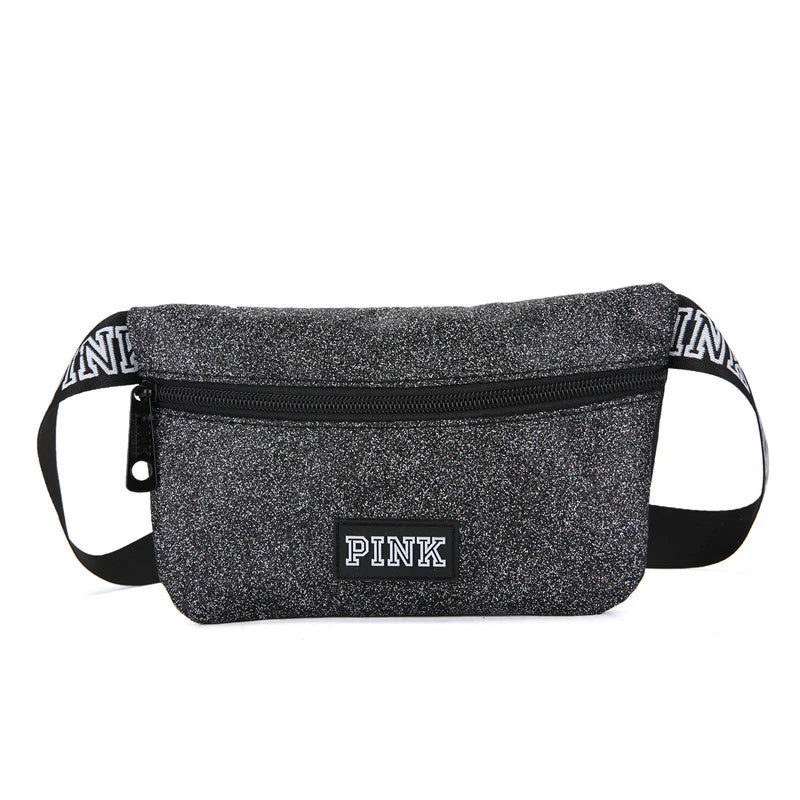 Sequin Waist Bag Pink Waterproof Mini Women Fanny Pack