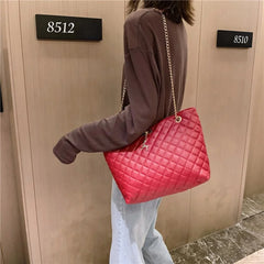 PU Leather Women Shoulder Bag Casual Large Capacity Chain Top-handle Bags