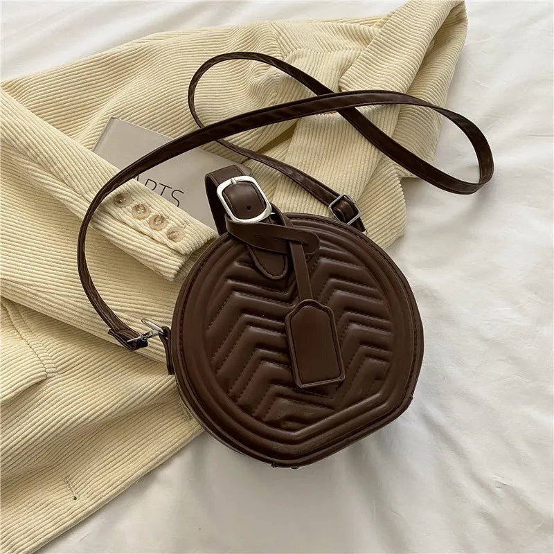 PU Leather Small Handbag Texture Messenger Bag Solid Single Shoulder Bag Female