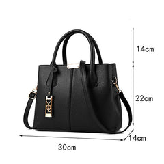 PU Leather Women Shoulder Bag Tree Branches Metal Decor Crossbody Handbag