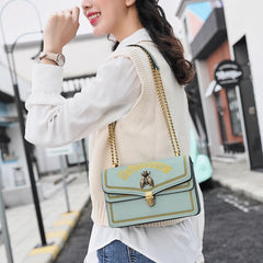 Small Flap Bag Women Thail Bee Bags Embroidery Solid Chain Shoulder Bag