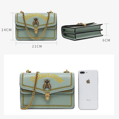 Small Flap Bag Women Thail Bee Bags Embroidery Solid Chain Shoulder Bag