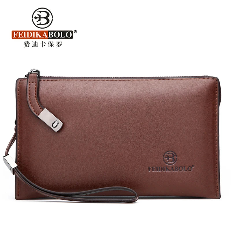 Men's Clutch Bag with Password Lock, Large Capacity Wallet and Phone Holder