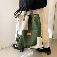 Patchwork Canvas Women Totes Travel Girls Shopping Bag